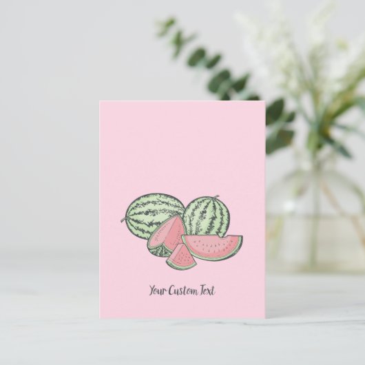 Watermeloensettes Briefkaart (Staand voorkant)
