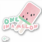 Watermeloensevruchten Een in een meloen Pop Sticker (Voorkant)