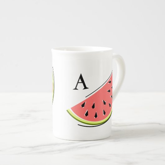 Watermeloensla 2 Monogram Porselein Kop (Voorkant rechts)