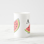 Watermeloensla 2 Monogram Porselein Kop (Voorkant)