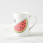Watermeloensla 2 Monogram Porselein Kop (Rechts)