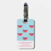 Watermeloenslagen op Blauwgroen patroon Bagagelabel (Achterkant verticaal)
