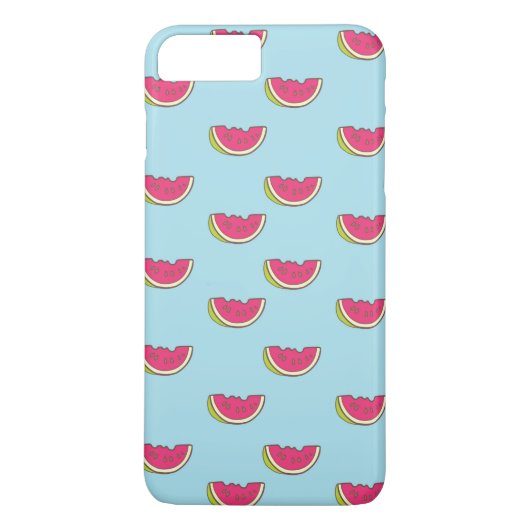 Watermeloenslagen op Blauwgroen patroon Case-Mate iPhone Case (Achterkant)