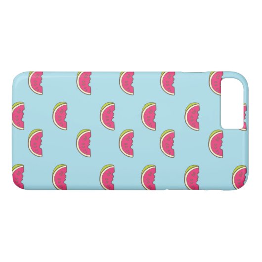 Watermeloenslagen op Blauwgroen patroon Case-Mate iPhone Case (Achterkant (Horizontaal))