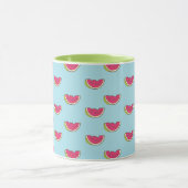 Watermeloenslagen op Blauwgroen patroon Mok (Midden)
