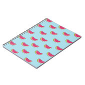 Watermeloenslagen op Blauwgroen patroon Notitieboek (Linkerzijde)