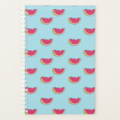 Watermeloenslagen op Blauwgroen patroon Planner (Voorkant)