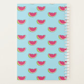 Watermeloenslagen op Blauwgroen patroon Planner (Achterkant)