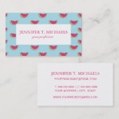 Watermeloenslagen op Blauwgroen patroon Visitekaartje (Voorkant / Achterkant)