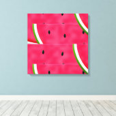 Watermeloenslagen Patroon Canvas Afdruk (Insitu (Houten vloer))