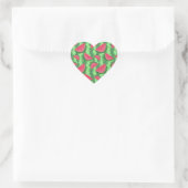 Watermeloenslagen Patroon Hart Sticker (Tas)