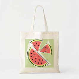 Watermeloenslakken canvas tas groen