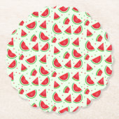 Watermeloenslantaarn Vrucht Summertime Licht Groen Kartonnen Onderzetters (Voorkant)