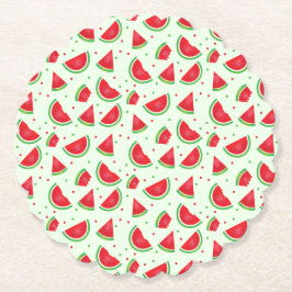Watermeloenslantaarn Vrucht Summertime Licht Groen Kartonnen Onderzetters