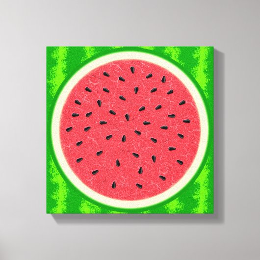Watermeloenslantaarnzomerfruit met zwoerd canvas afdruk (Voorkant)