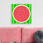 Watermeloenslantaarnzomerfruit met zwoerd canvas afdruk (Insitu (Woonkamer))