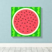 Watermeloenslantaarnzomerfruit met zwoerd canvas afdruk (Insitu (Houten vloer))
