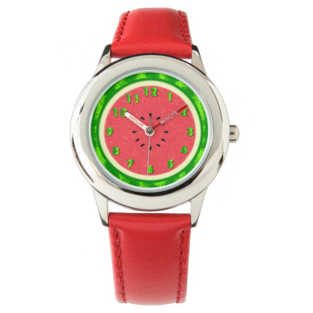 Watermeloenslantaarnzomerfruit met zwoerd horloge (Voorkant)