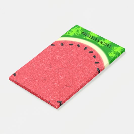 Watermeloenslantaarnzomerfruit met zwoerd post-it® notes (Schuin)