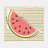 Watermeloenslijmstripe dunne fleece deken (Voorkant (Horizontaal))