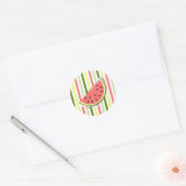 Watermeloenslijmstripe dunne ronde sticker (Envelop)