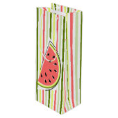 Watermeloenslijmstripe dunne wijn cadeautas (Voorkant Gekanteld)