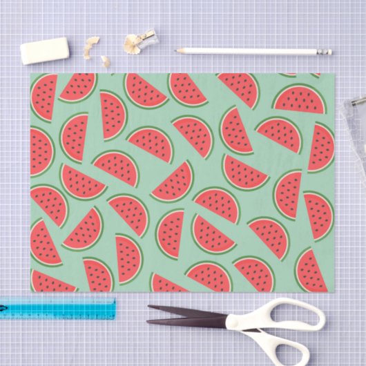 Watermeloenslikken Patroonvruchten Tissuepapier (Craft)