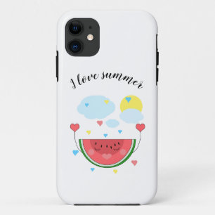 Watermeloensnijd, tekst, "Ik hou van de zomer" Case-Mate iPhone Case