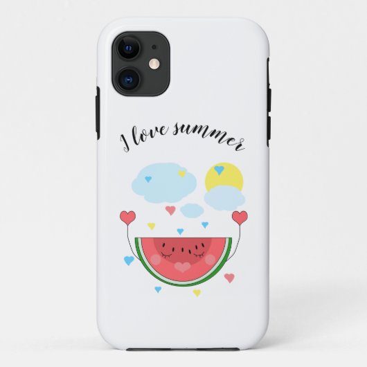 Watermeloensnijd, tekst, "Ik hou van de zomer" Case-Mate iPhone Case (Achterkant)