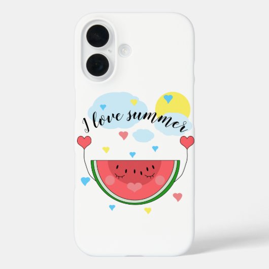 Watermeloensnijd, tekst, "Ik hou van de zomer" Case-Mate iPhone Case (Achterkant)