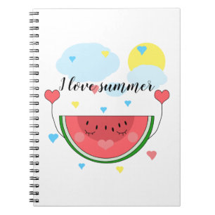 Watermeloensnijd, tekst, "Ik hou van de zomer", Notitieboek