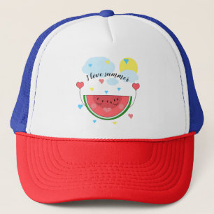 Watermeloensnijd, tekst, "Ik hou van de zomer" Trucker Pet