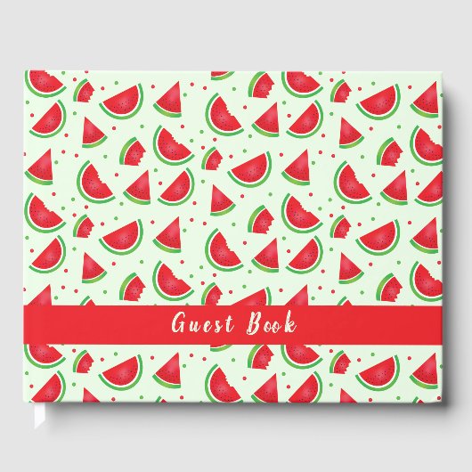 Watermeloensoort Meloen Licht Groen Gastenboek (Voorkant)