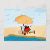 watermeloenstrand zomervakantie feestdagenkaart (Voorkant)