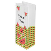 Watermeloenstukken Bedankt Wijn Cadeautas (Voorkant Gekanteld)