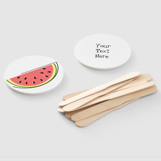 Watermeloenswittekst Handwaaier (Niet-gemonteerd)