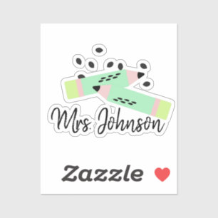 Watermeloenthema Terug naar de naam van de leerkra Sticker