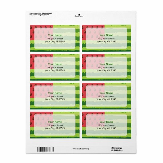 Watermeloenvlag Etiket (Full Sheet)