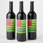 Watermeloenvlag Wijn Etiket (Flessen)