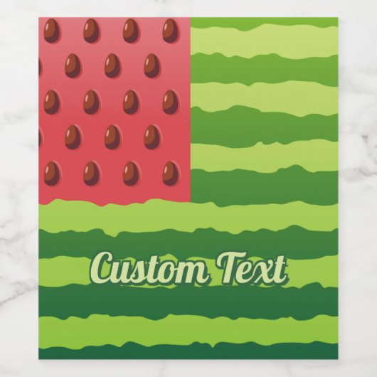 Watermeloenvlag Wijn Etiket (Enkel label)