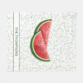 Watermeloenvruchtenplakjes en groene Stippen met t Fleece Deken (Voorkant (Horizontaal))