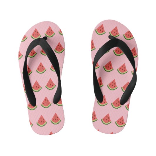 Watermeloenwiggen Kinder Teenslippers (Roze & Rood (Voetbed)