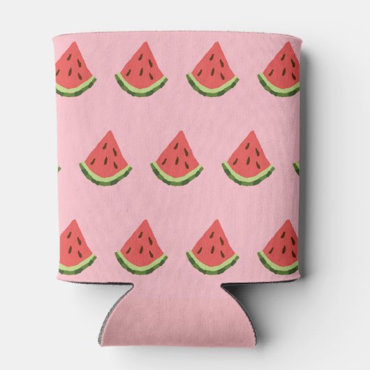 Watermeloenwiggen Koelbox (roze, rood & groen) Blikjeskoeler (Achterkant)