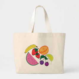 Watermeloenzomer, kool grote tote bag