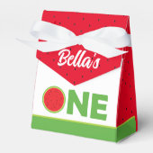 Watermelon 1st Birthday Party Gable Box for girl Bedankdoosjes (Voorkant Zijde)