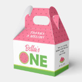 Watermelon 1st Birthday Party Gable Box for girl Bedankdoosjes (Voorkant Zijde)