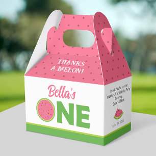 Watermelon 1st Birthday Party Gable Box for girl Bedankdoosjes