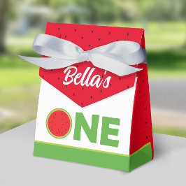 Watermelon 1st Birthday Party Gable Box for girl Bedankdoosjes