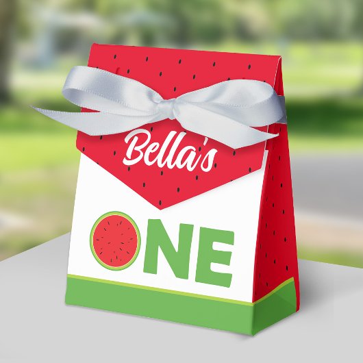 Watermelon 1st Birthday Party Gable Box for girl Bedankdoosjes