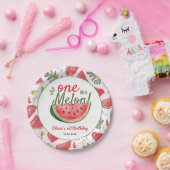 Watermelon 1st Birthday Summer Party Paper Plate Papieren Bordje (Feest)